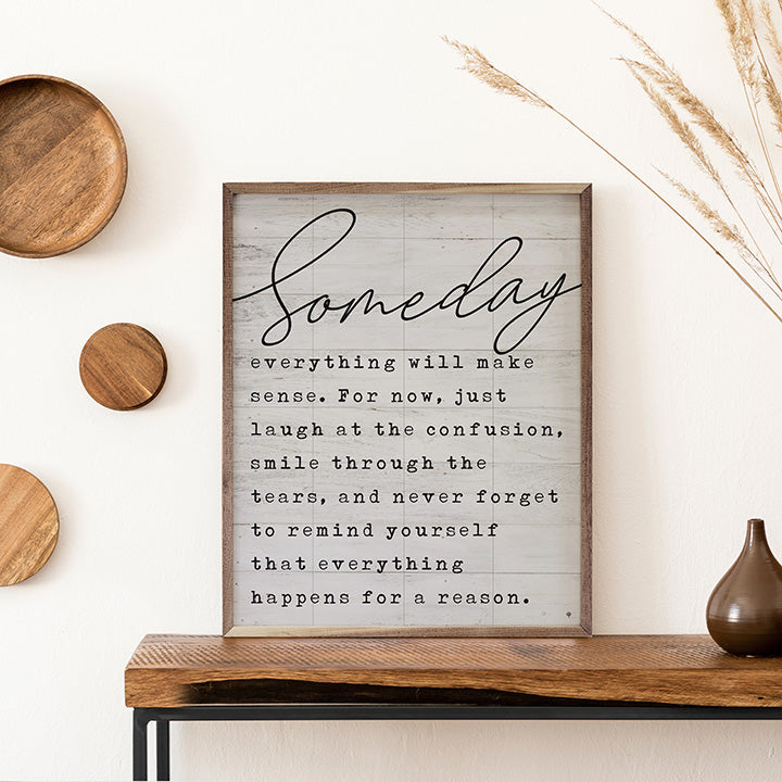 Someday Whitewash Wood Framed Print