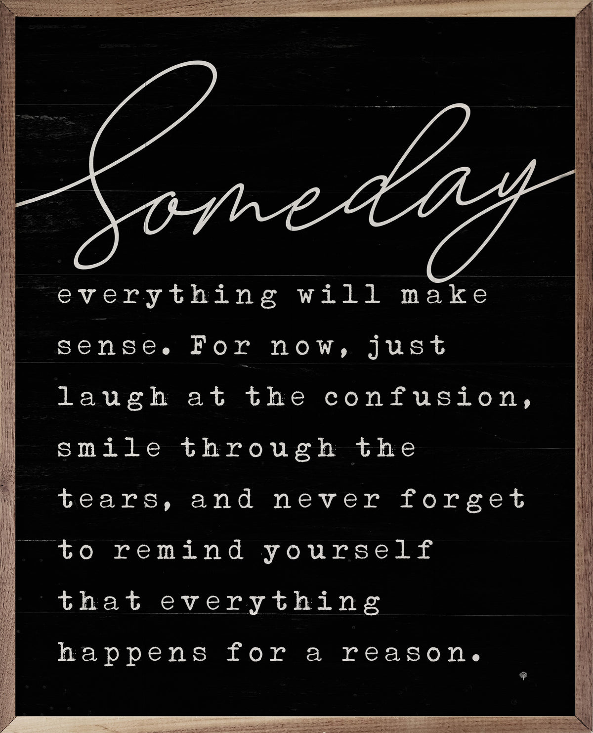 Someday Black Wood Framed Print
