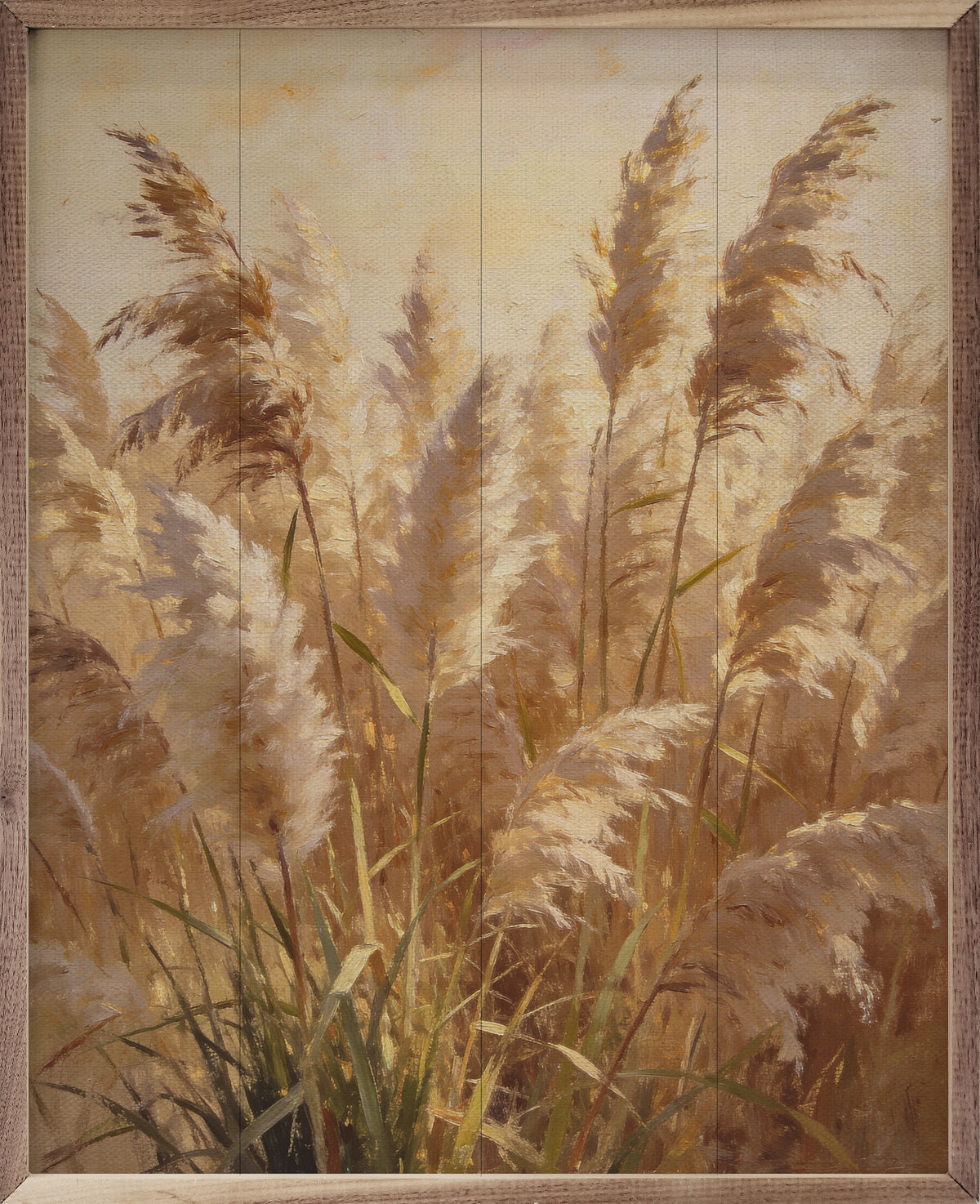 Sunlit Pampas Bundle Wood Framed Print