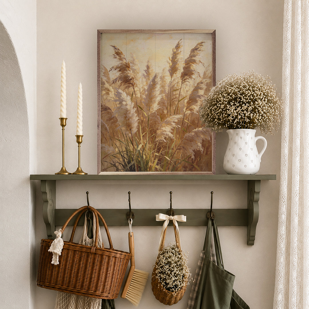 Sunlit Pampas Bundle Wood Framed Print