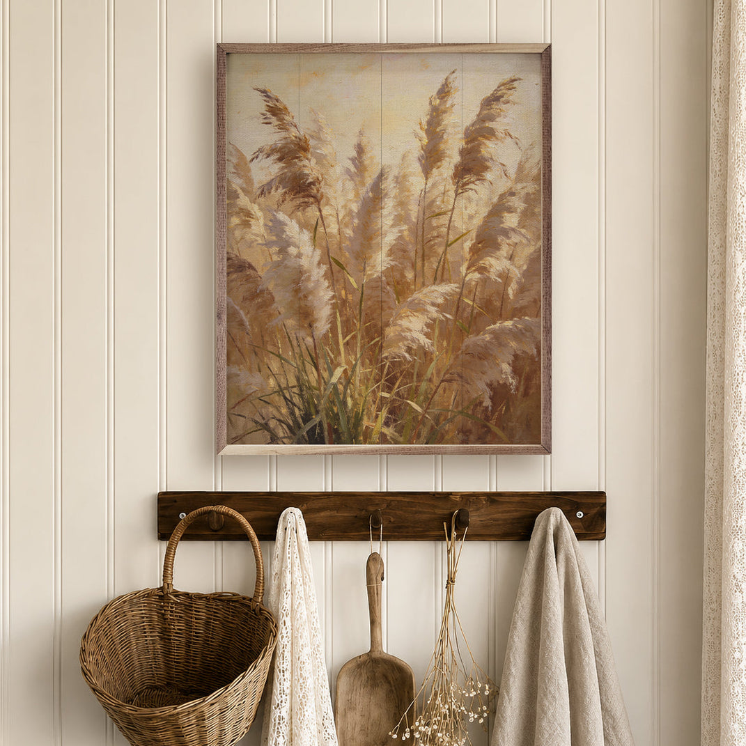 Sunlit Pampas Bundle Wood Framed Print