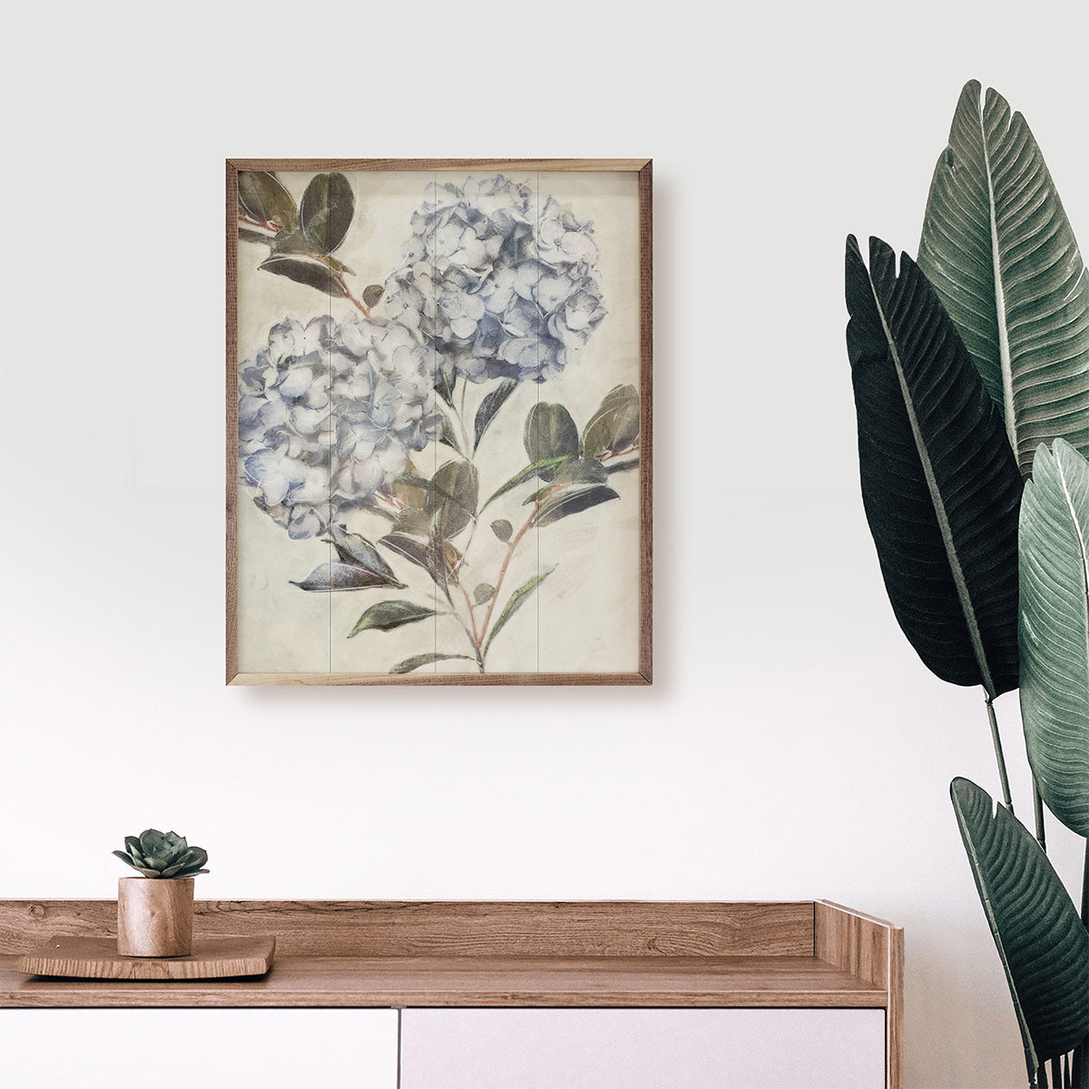 Twilight Hydrangea 3 By Nina Blue Wood Framed Print