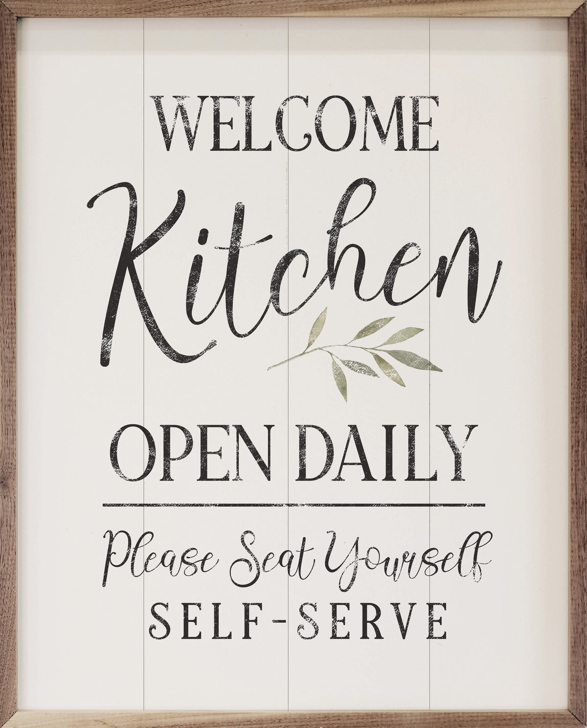 Kitchen Open Daily Wood Framed Print