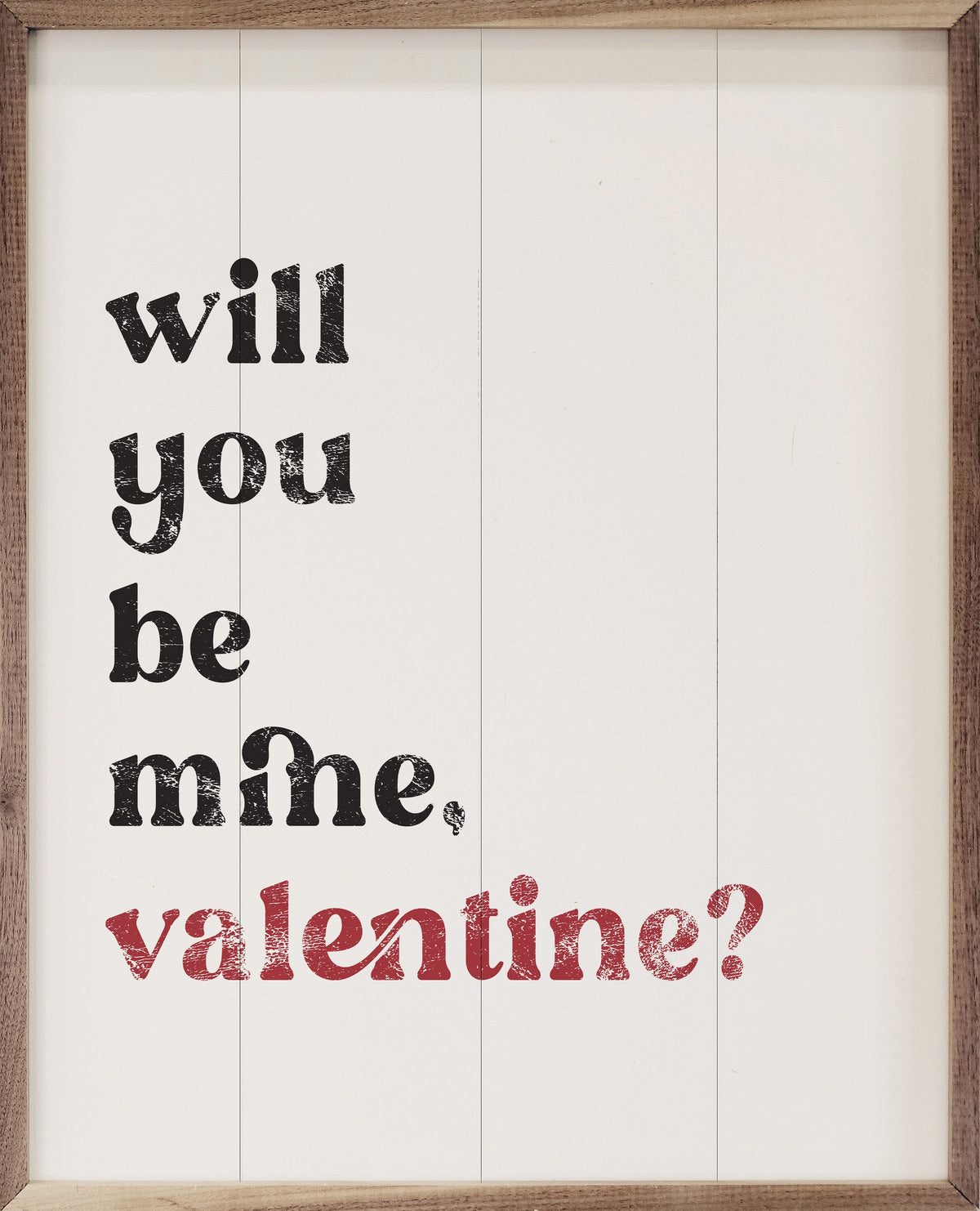 Will You Be My Valentine Wood Framed Print