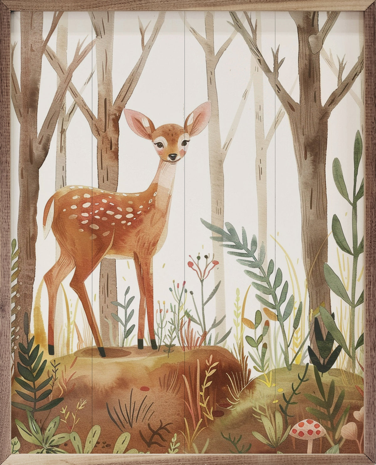 Woodland Deer Framed Print