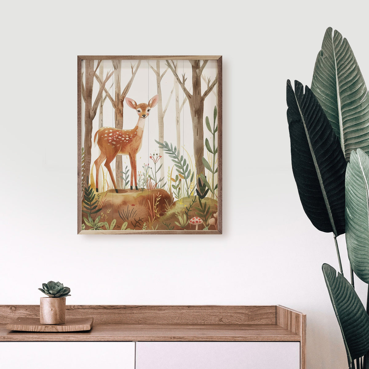 Woodland Deer Framed Print