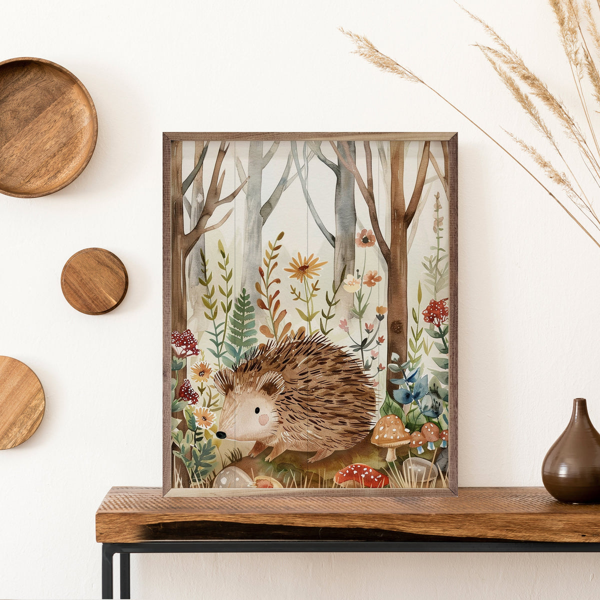 Woodland Porcupine Framed Print