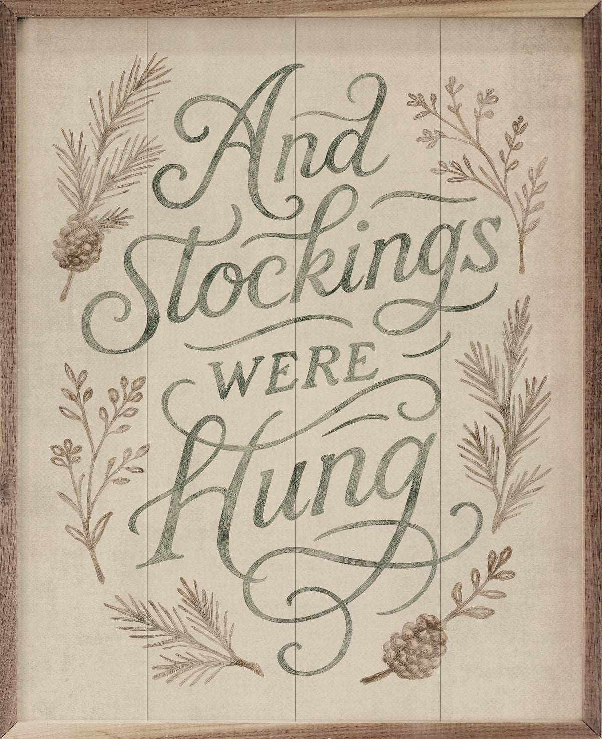 And Stockings Were Hung Wood Framed Print