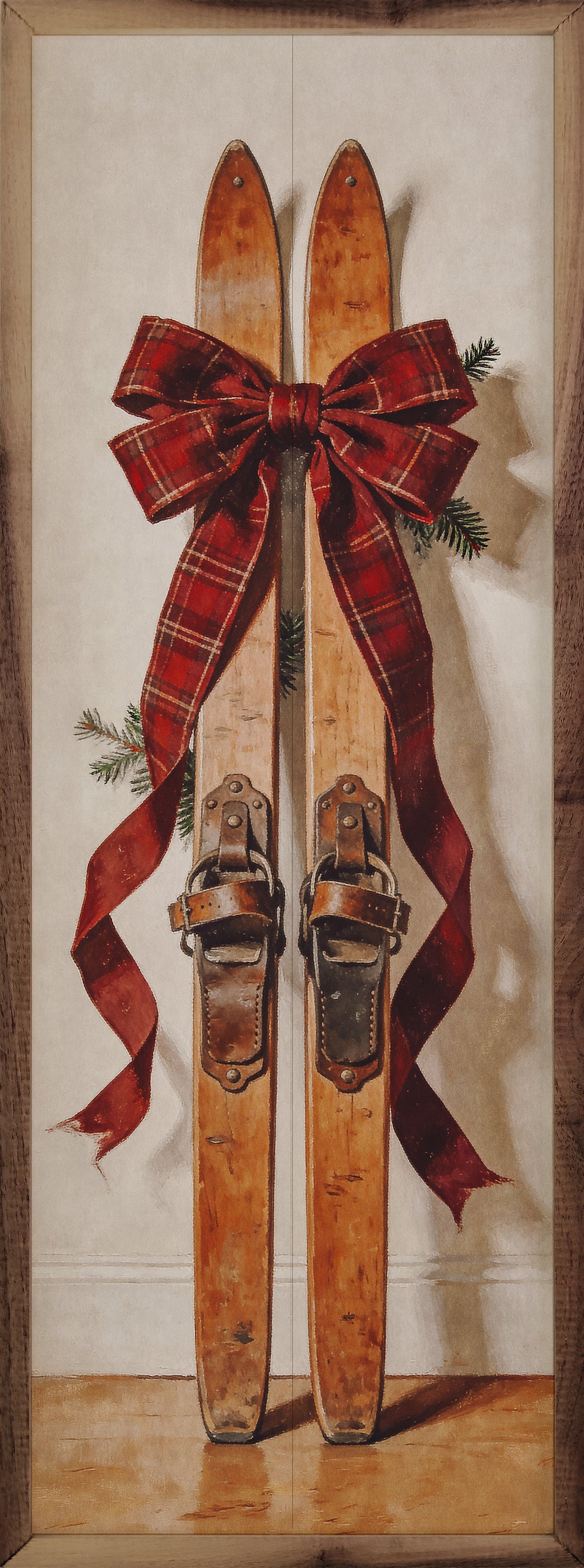 Antique Skis Wood Framed Print