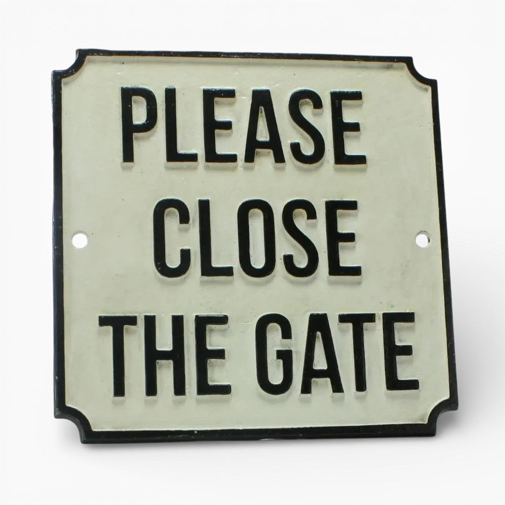 Please Close The Gate Cast Iron Sign