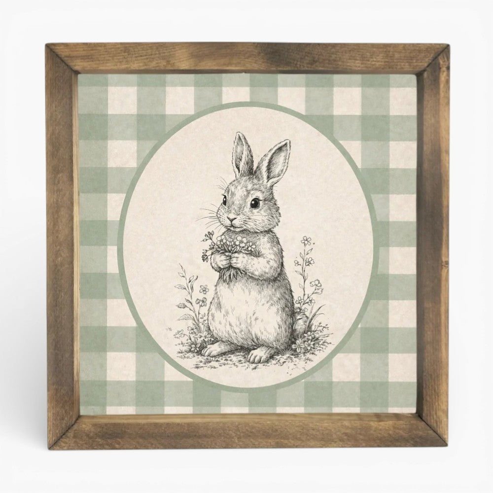 Gingham Bunny Framed Art