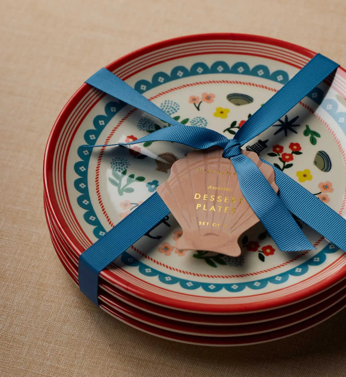 Rifle Paper Co. Seaside Melamine Dessert Plate Set