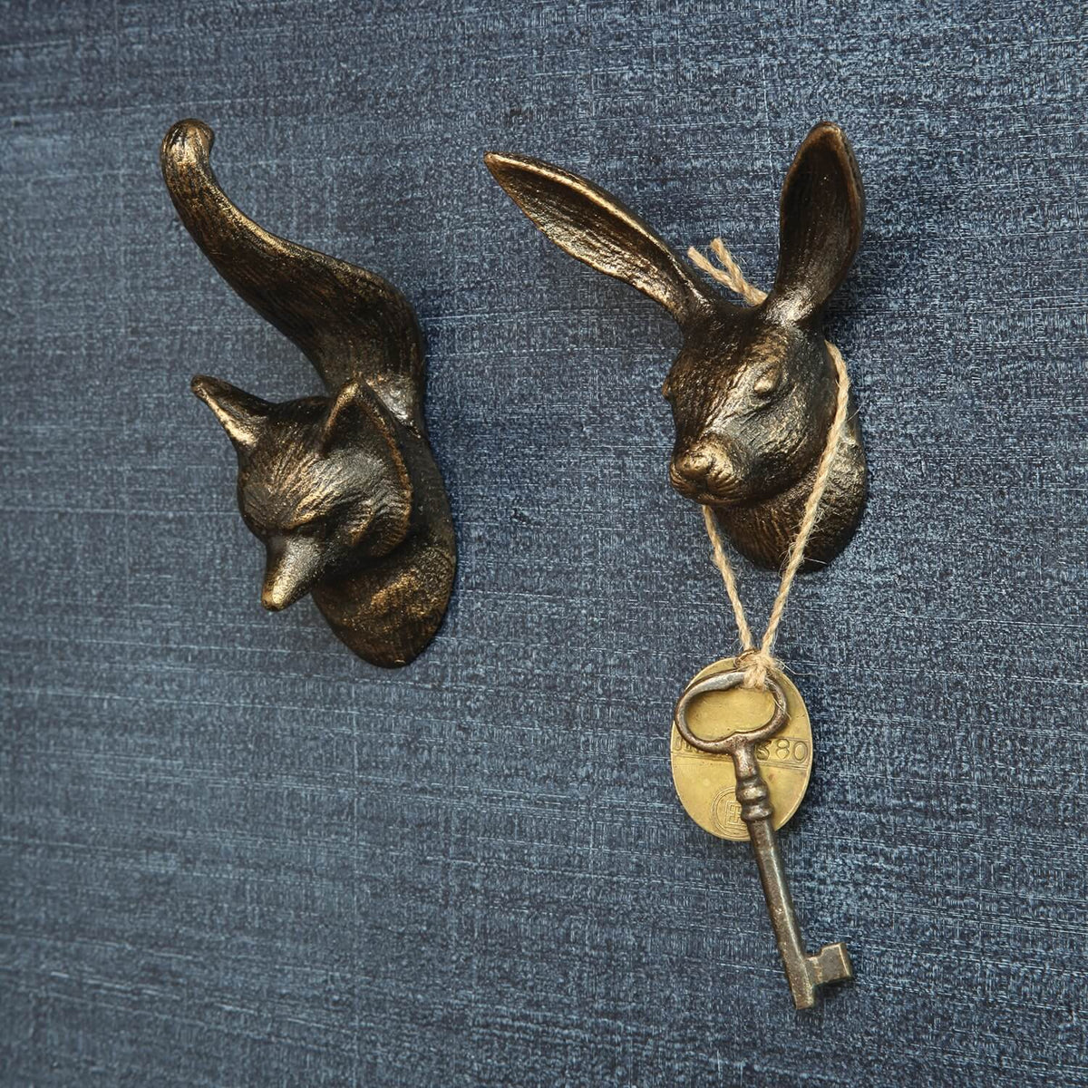 Woodland Fox & Hare Cast Iron Wall Hook
