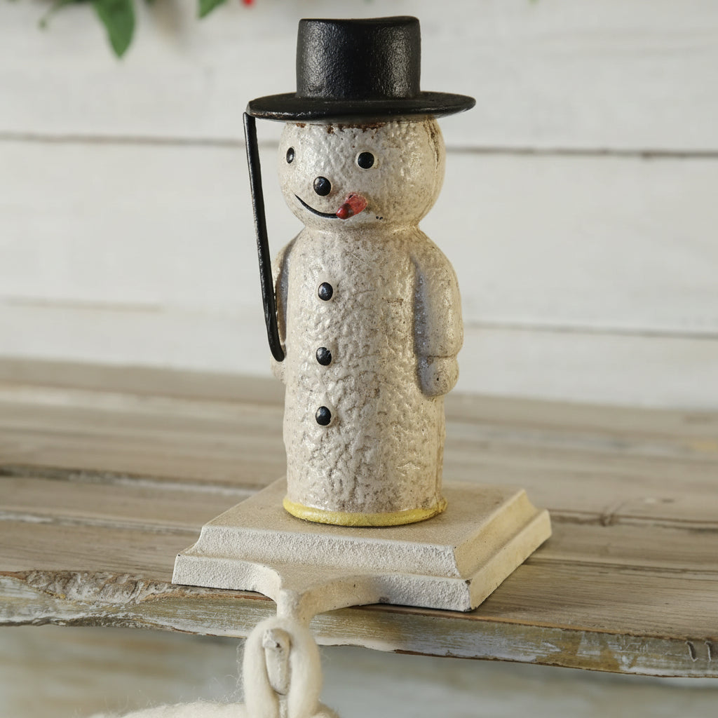 Snowman Cast Iron Stocking Holder