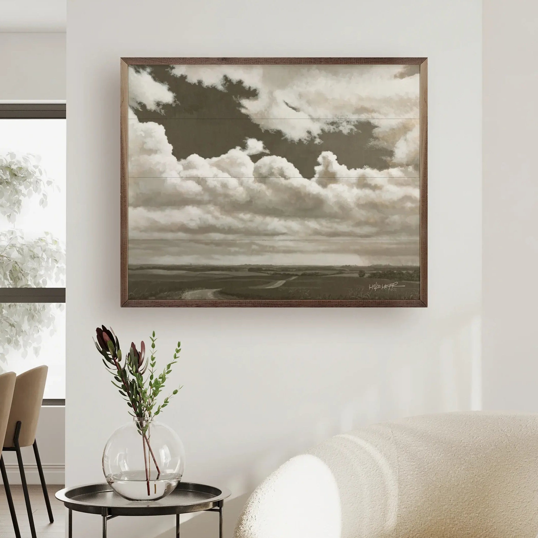 Cloudy Afternoon Wood Framed Print