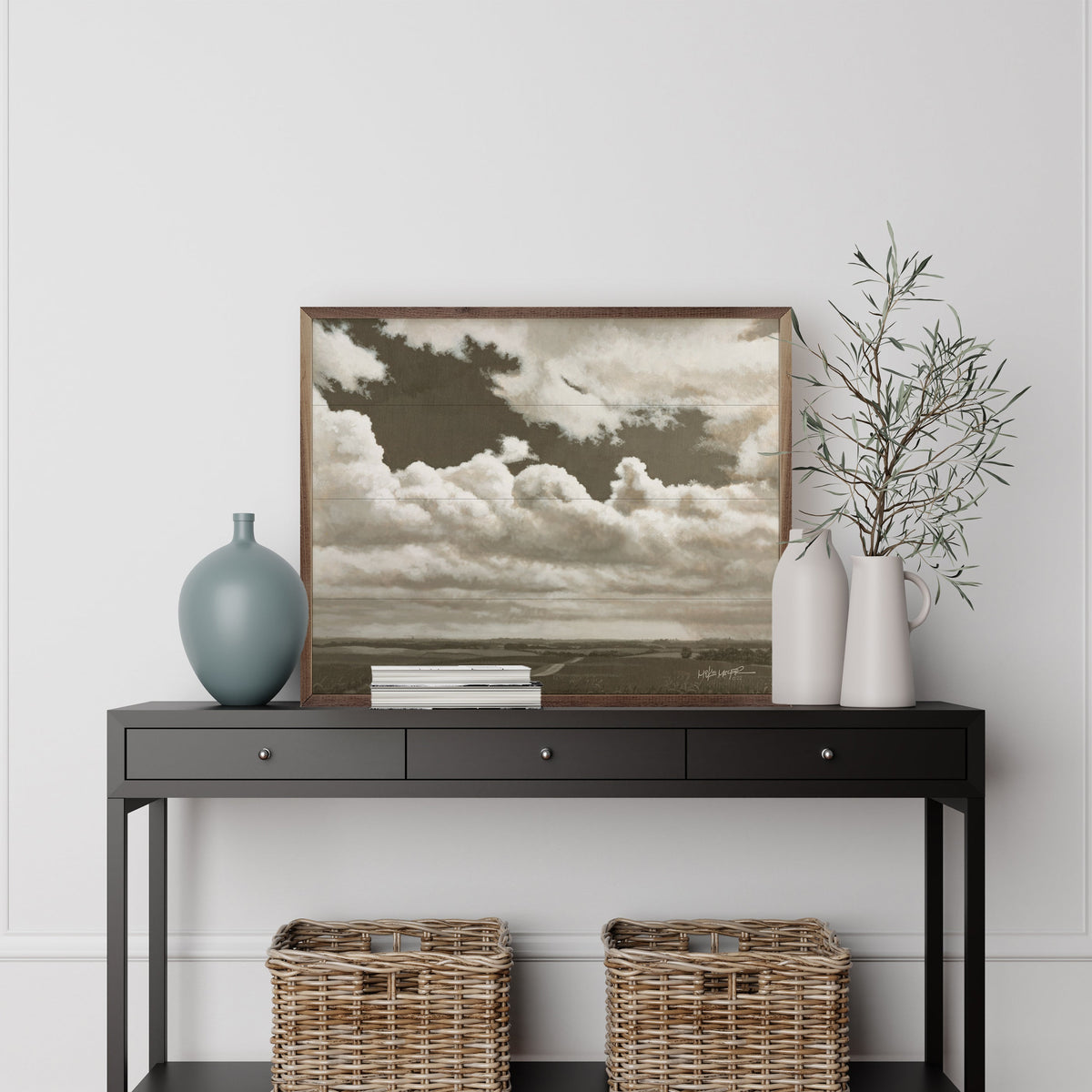 Cloudy Afternoon Wood Framed Print