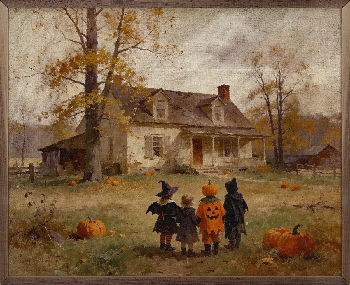Halloween Kids Wood Framed Print