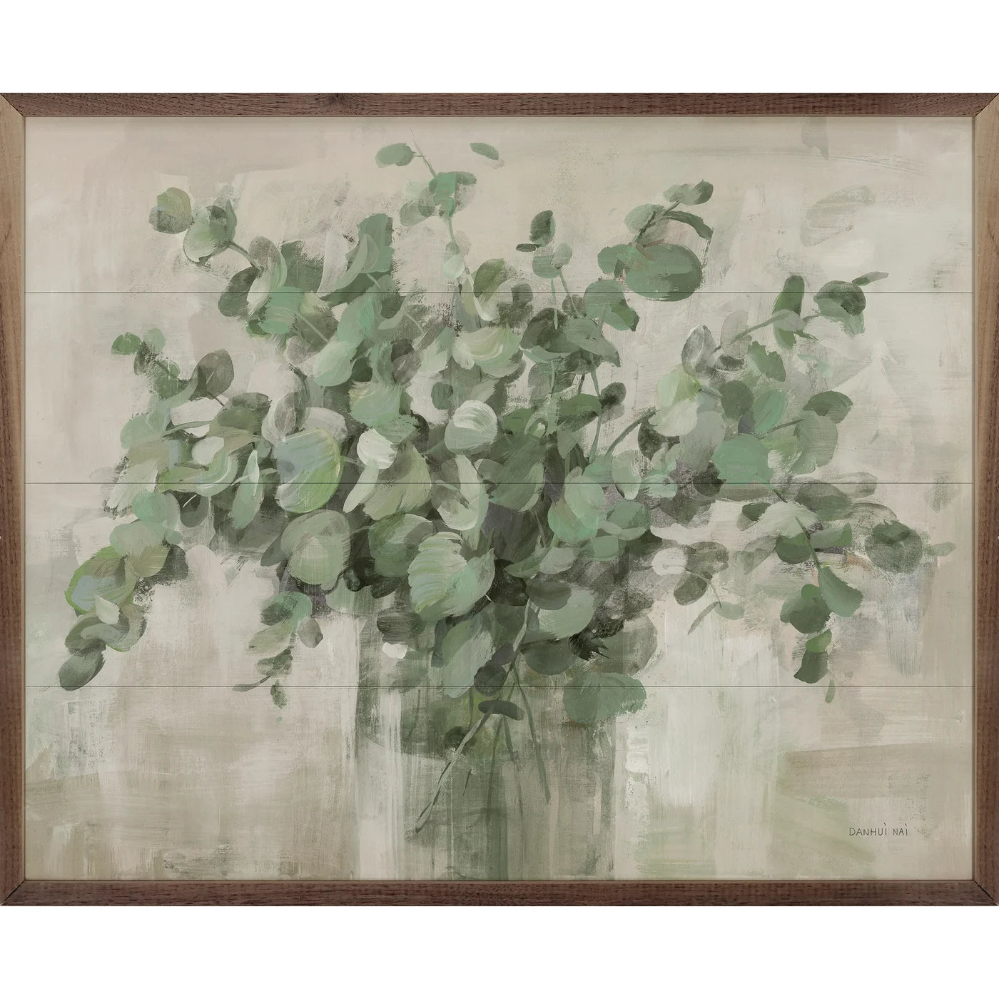 Scented Eucalyptus Neutral By Danhui Nai Wood Framed Print
