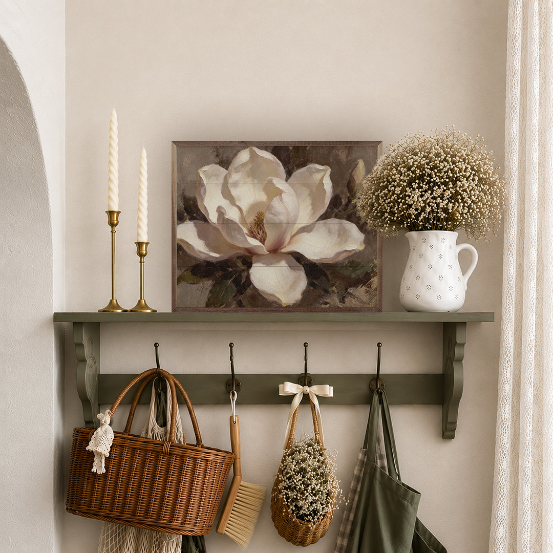 Timeless Magnolia Bloom Wood Framed Print