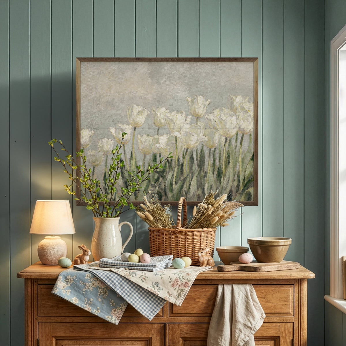 Tulips Patch Wood Framed Print