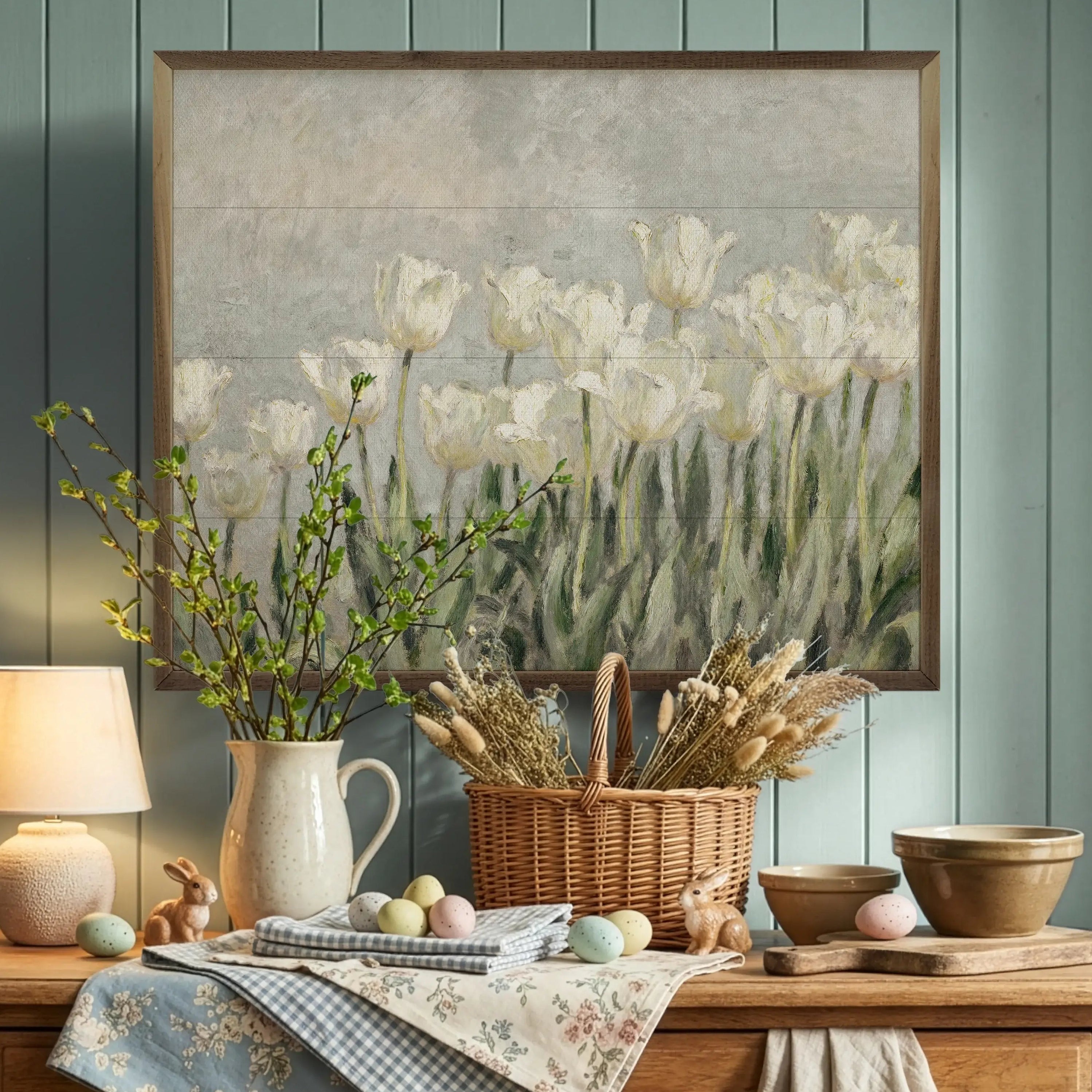 Tulips Patch Wood Framed Print