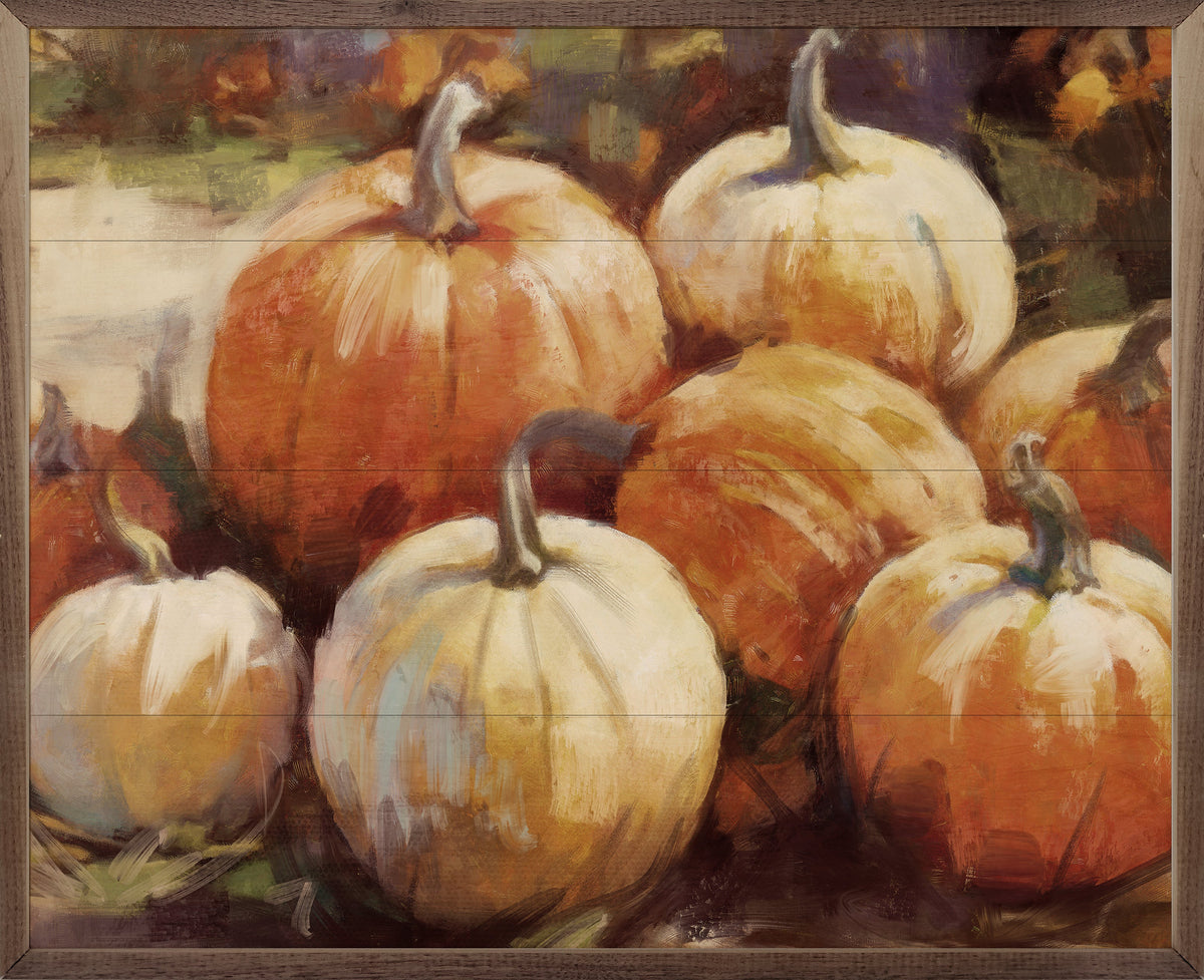 Vintage Pumpkins Wood Framed Print