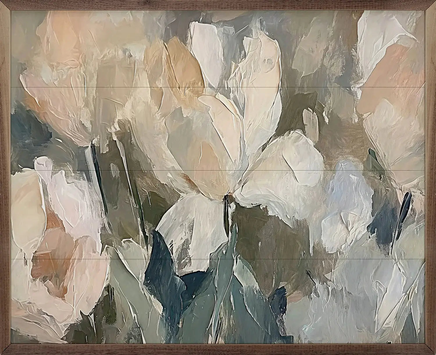 Wildflower Peony Portrait Wood Framed Print