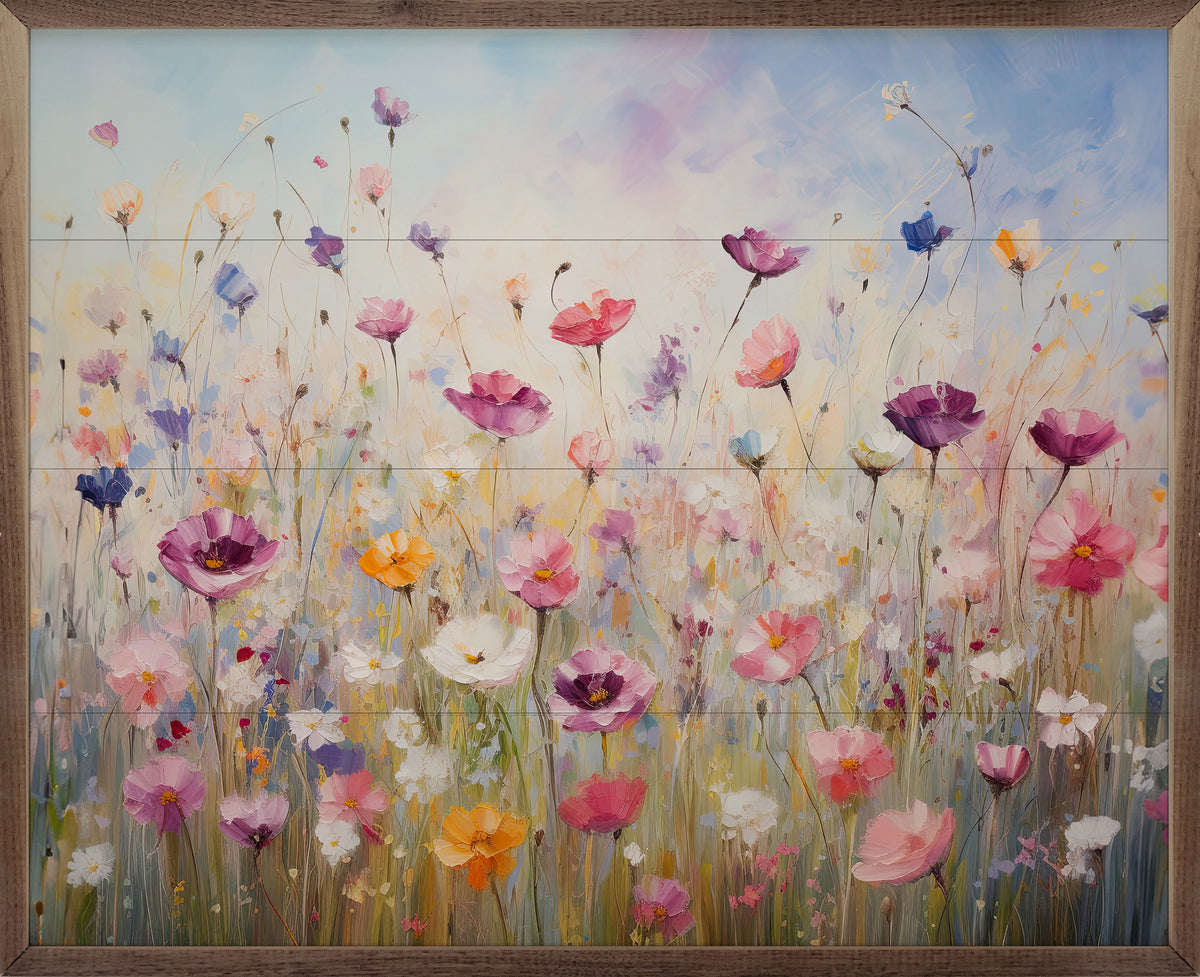 Whimsical Wildflowers By Gina Kelly Wood Framed Print