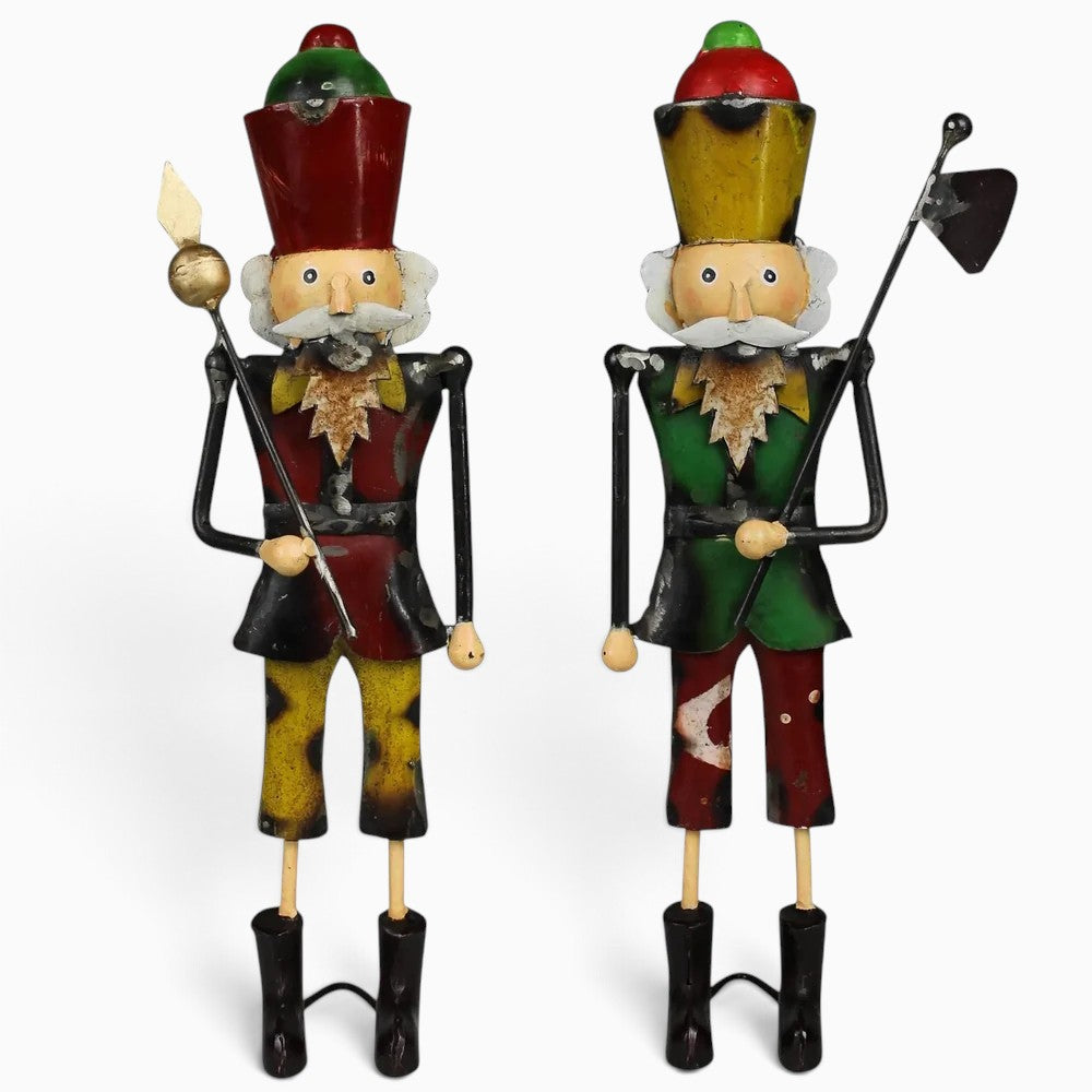 Reclaimed Metal Nutcracker Set