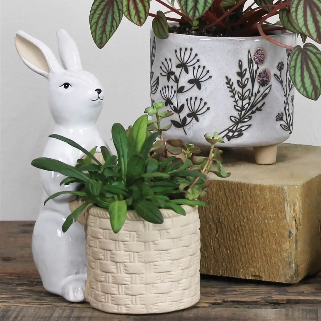 Ceramic Rabbit With Basket | A Cottage in the City
