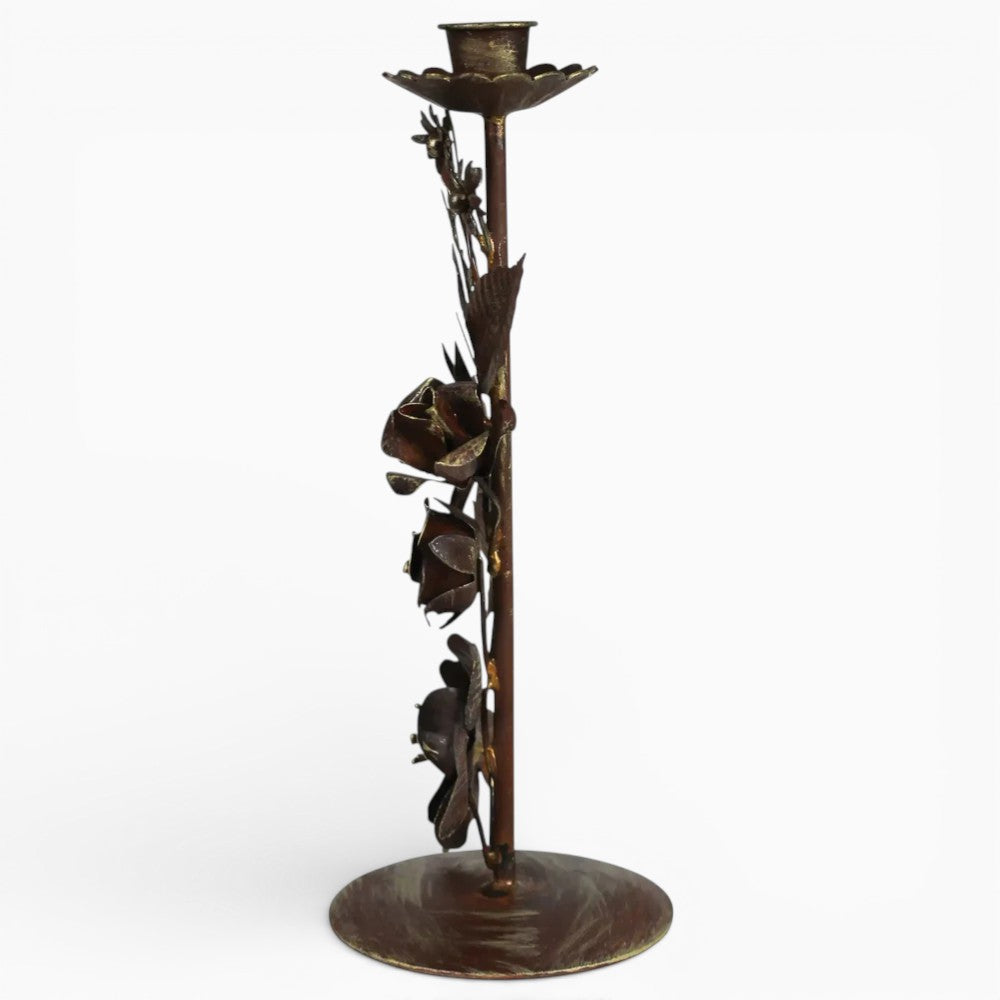 Metal Barranca Floral Taper Holder