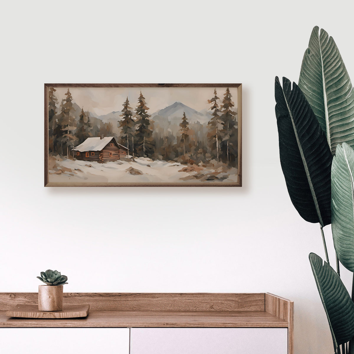 Cabin In Timber Wood Framed Print
