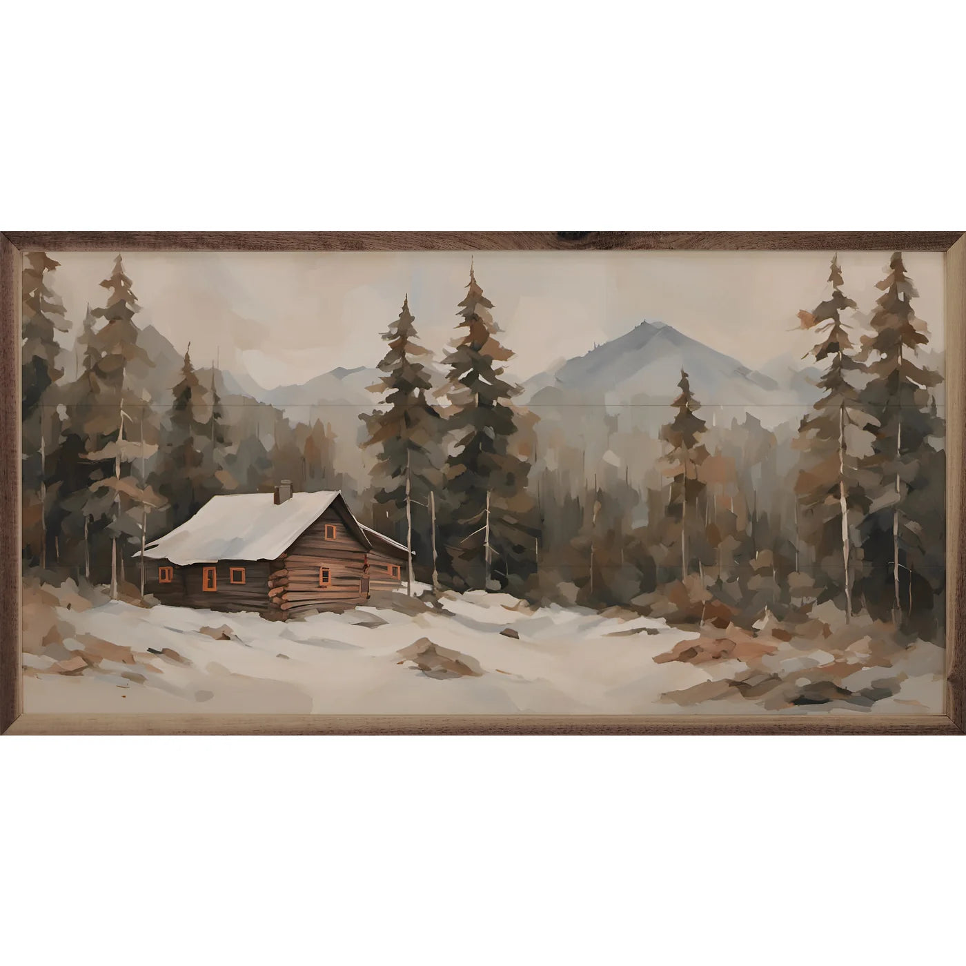 Cabin In Timber Wood Framed Print