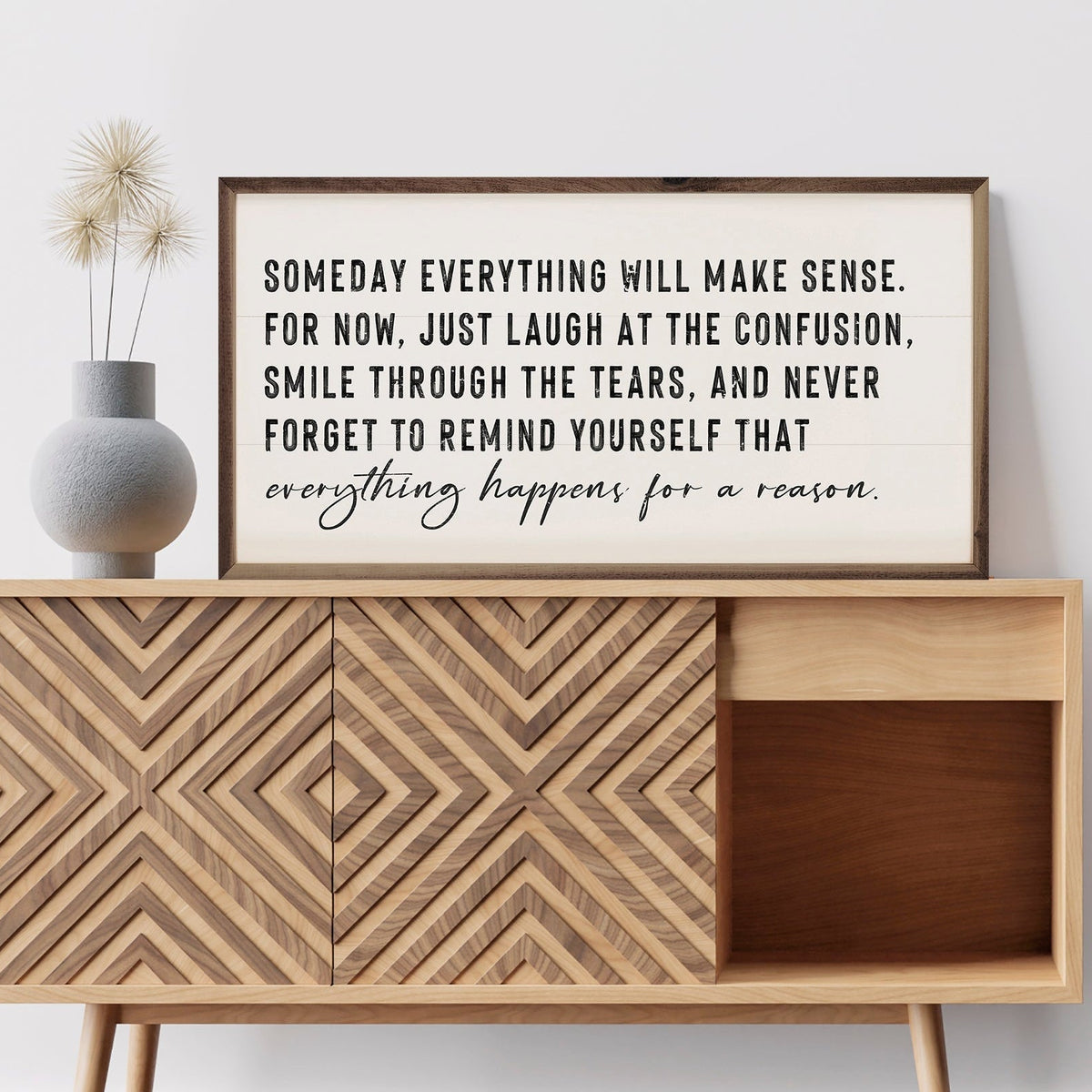 Everything Happens For A Reason Wood Framed Print