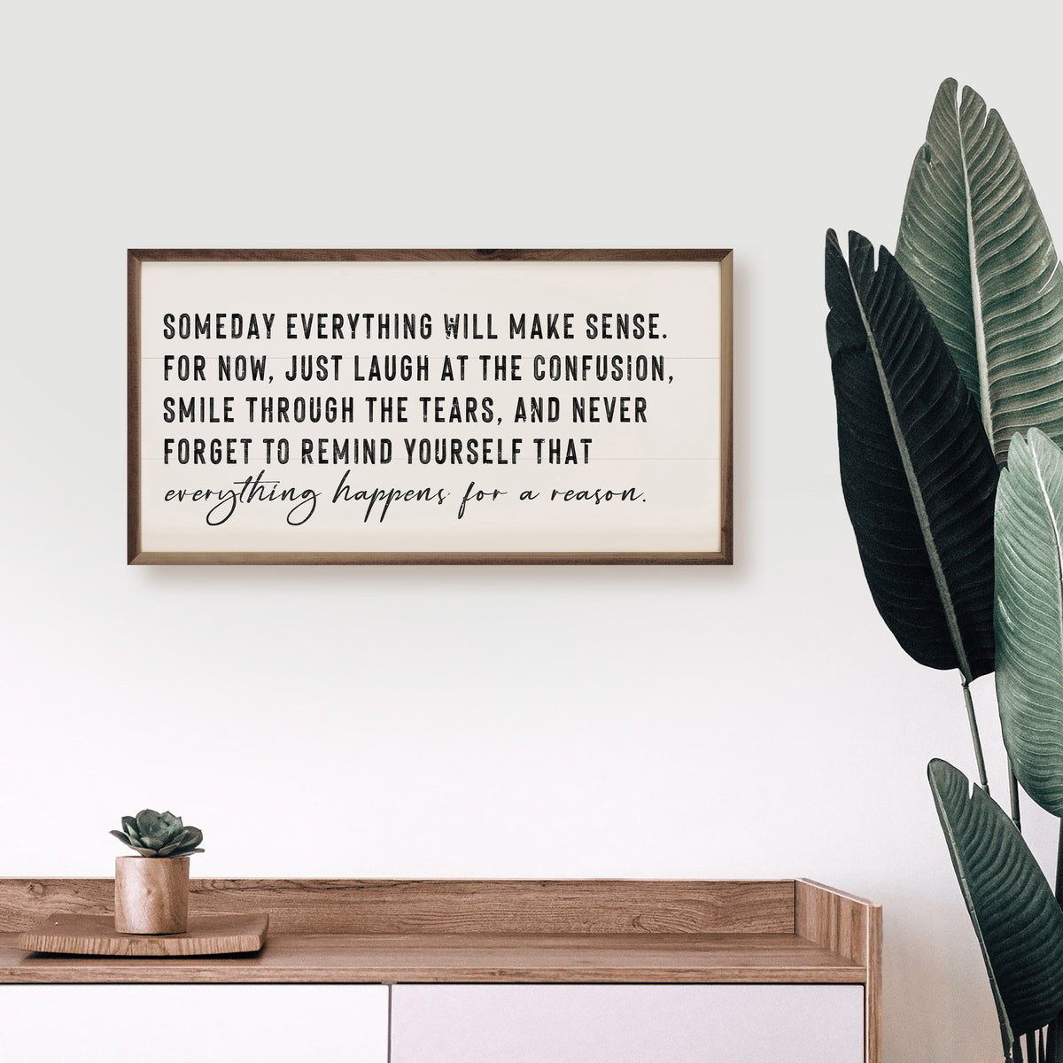 Everything Happens For A Reason Wood Framed Print