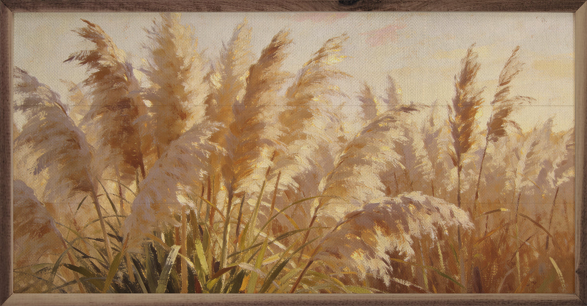 Gathered Pampas Stalks Wood Framed Print