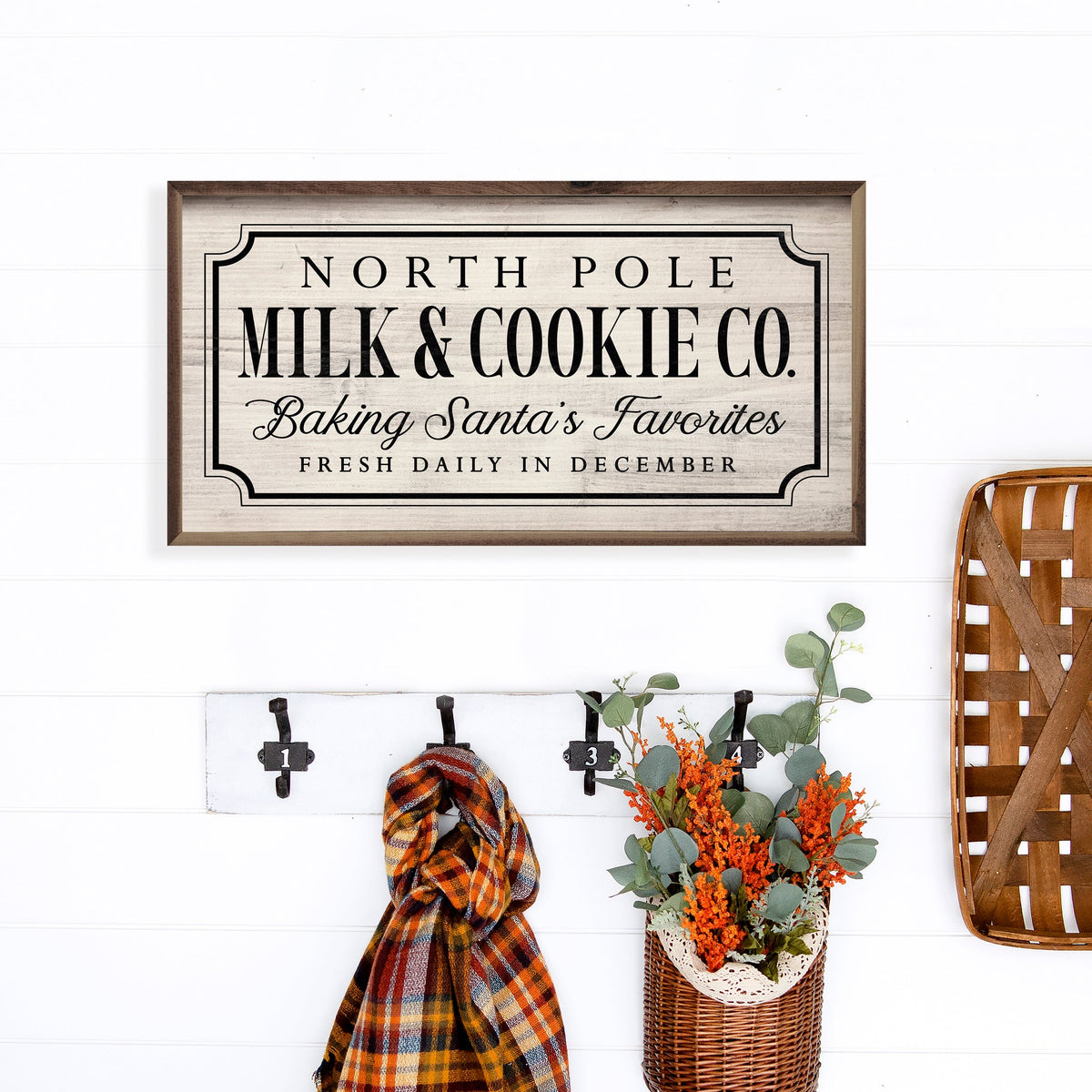 North Pole Milk And Cookie Co. Wood Framed Print