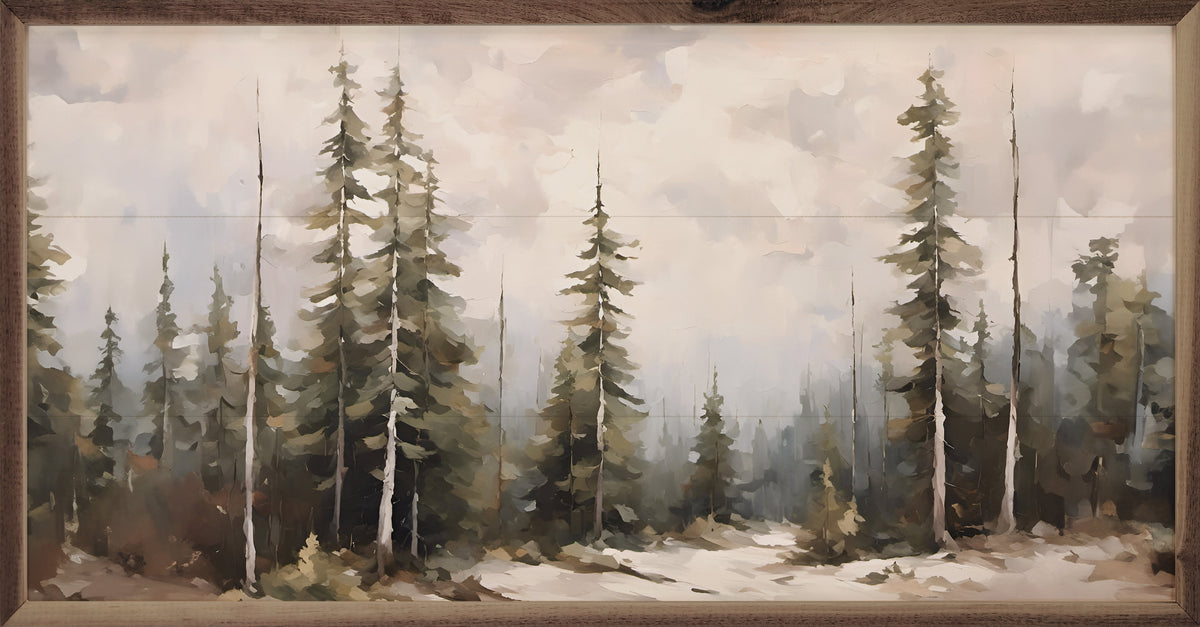 Pine Forest Wood Framed Print