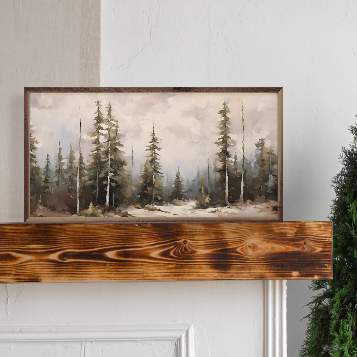 Pine Forest Wood Framed Print