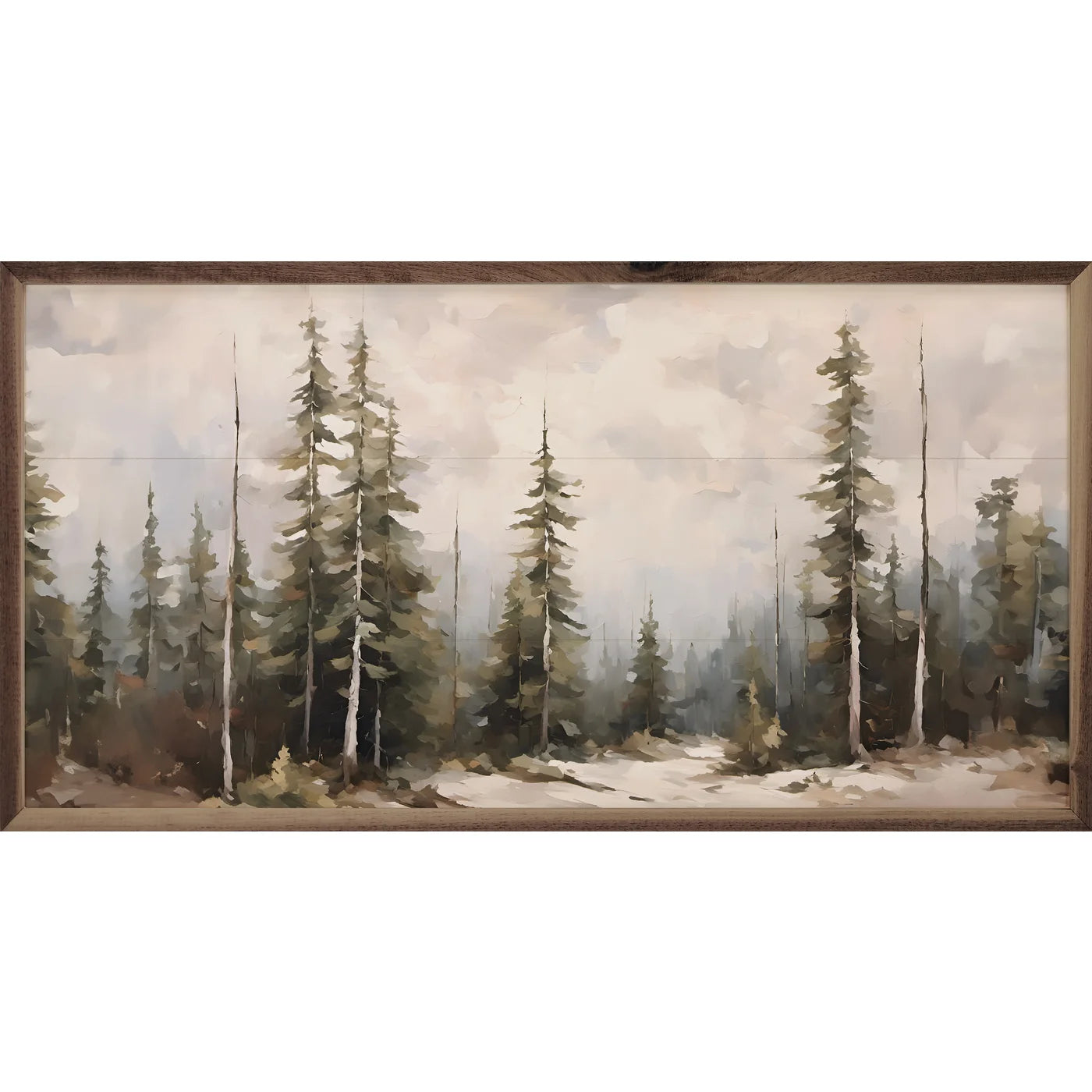 Pine Forest Wood Framed Print