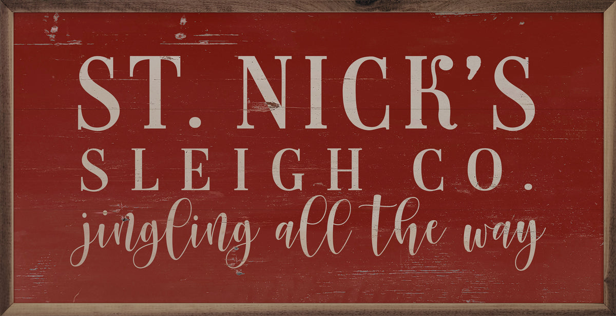 St. Nick’s Sleigh Co. Wood Framed Print