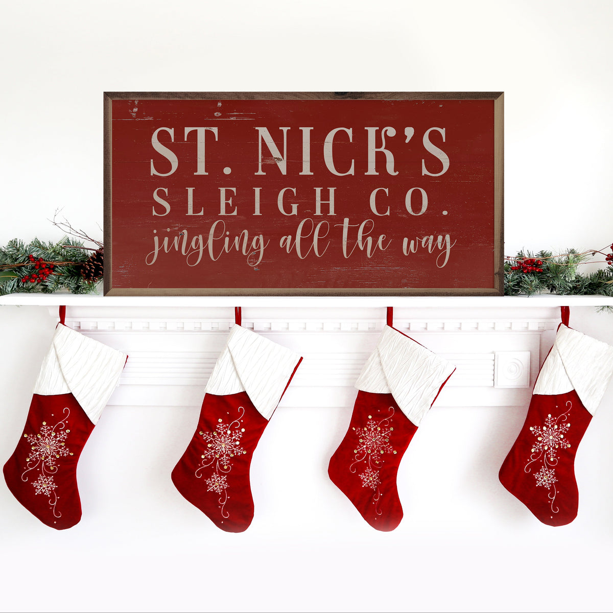 St. Nick’s Sleigh Co. Wood Framed Print