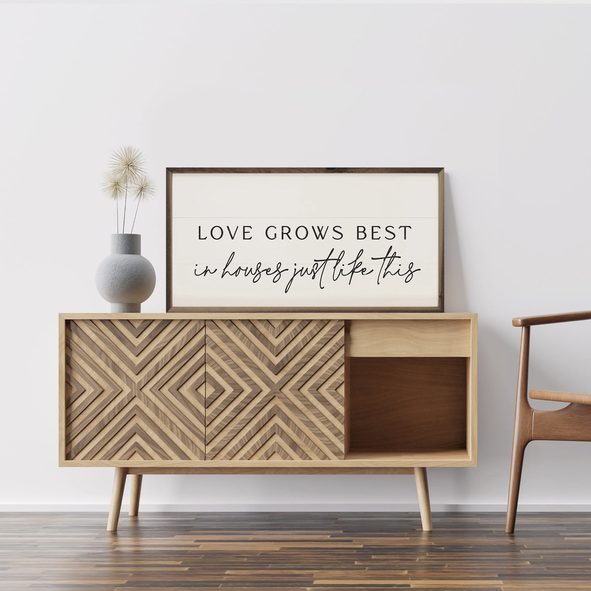 Love Grows Best Wood Framed Print