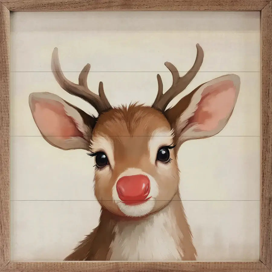 Bruno The Deer Wood Framed Print
