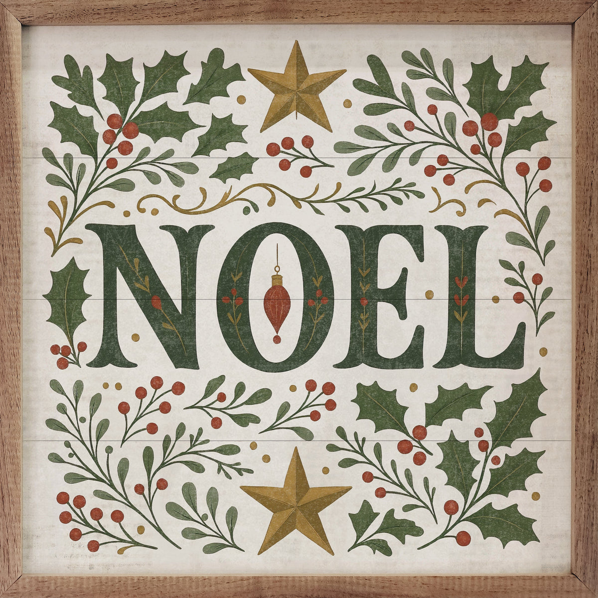 Decorative Noel Wood Framed Print