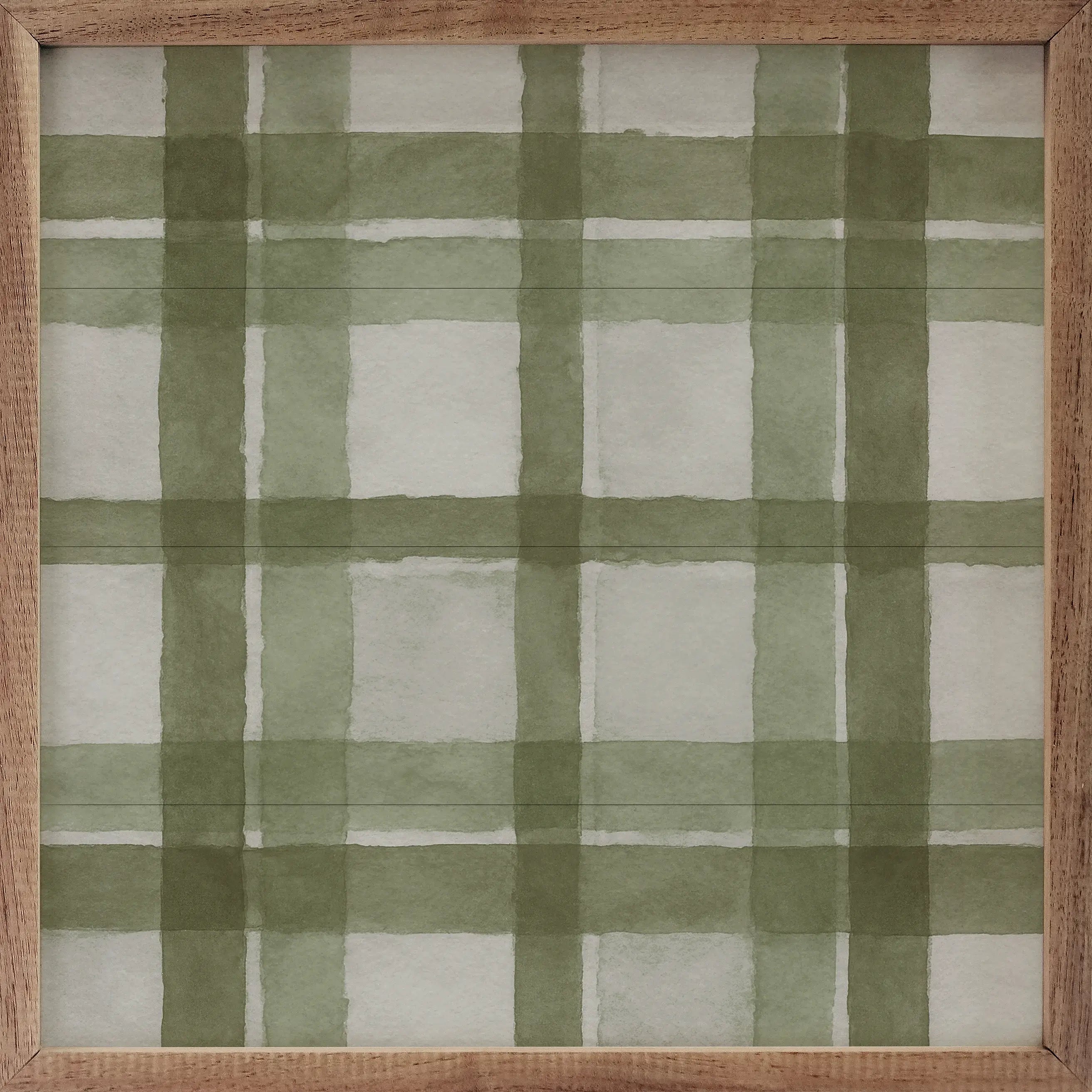 Hearthside Plaid Wood Framed Print