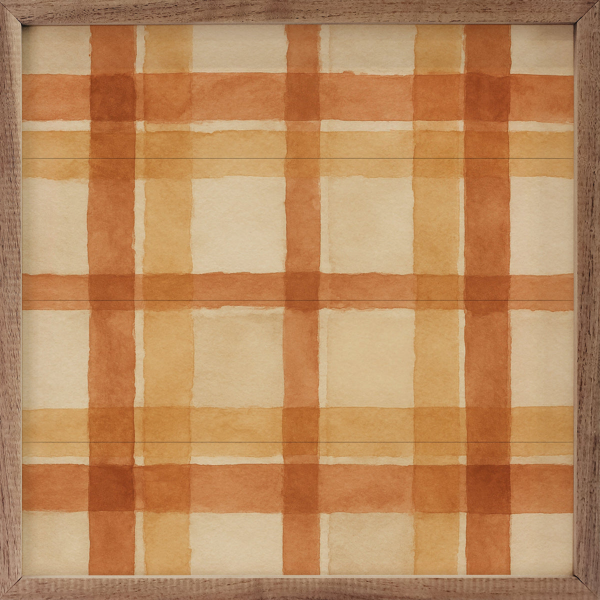 Hearthside Plaid Wood Framed Print