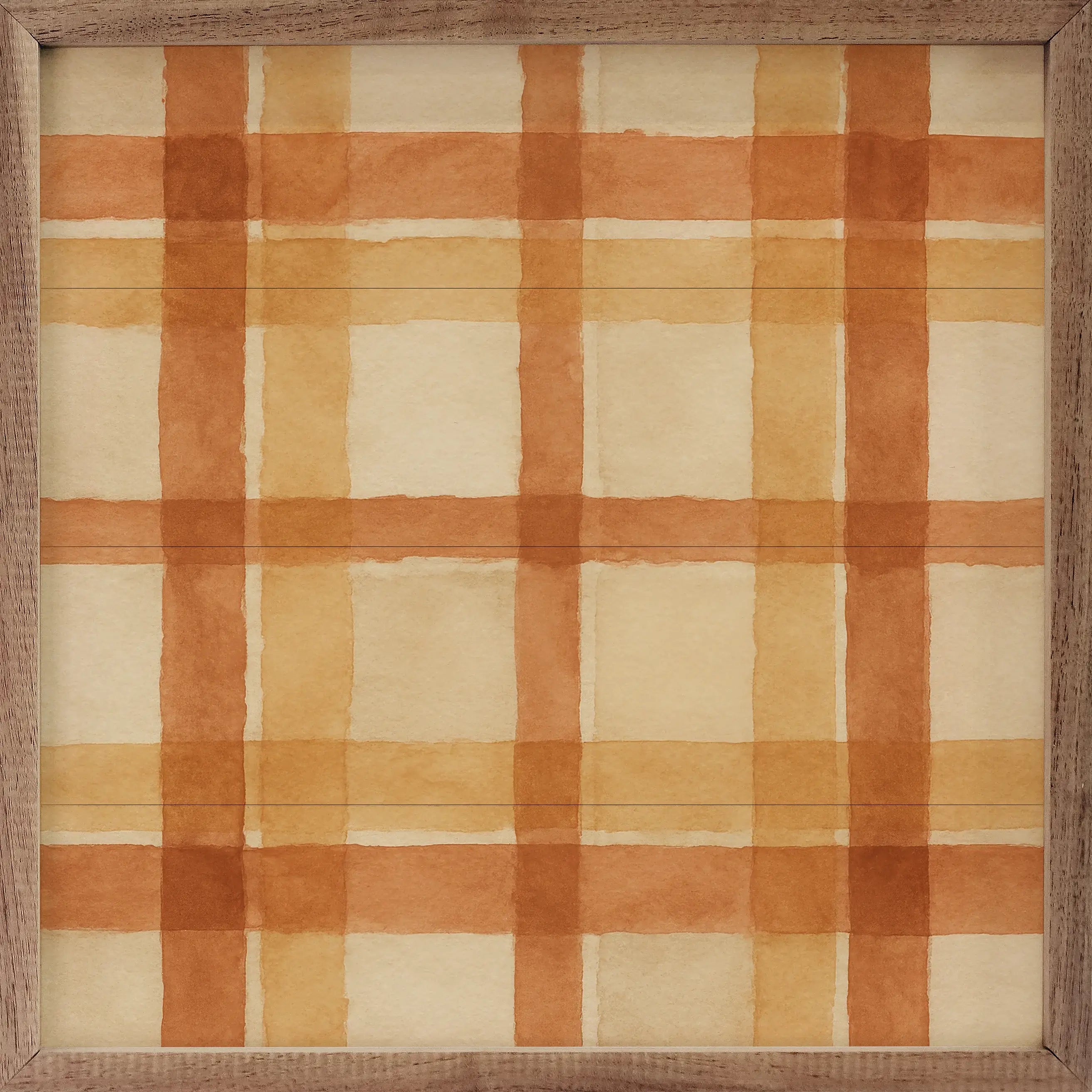 Hearthside Plaid Wood Framed Print