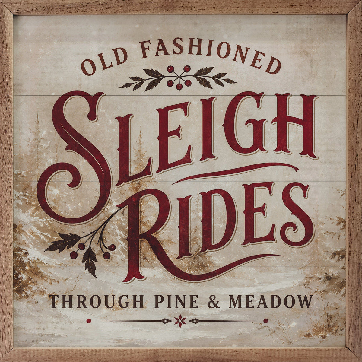 Old Fashioned Sleigh Rides Wood Framed Print