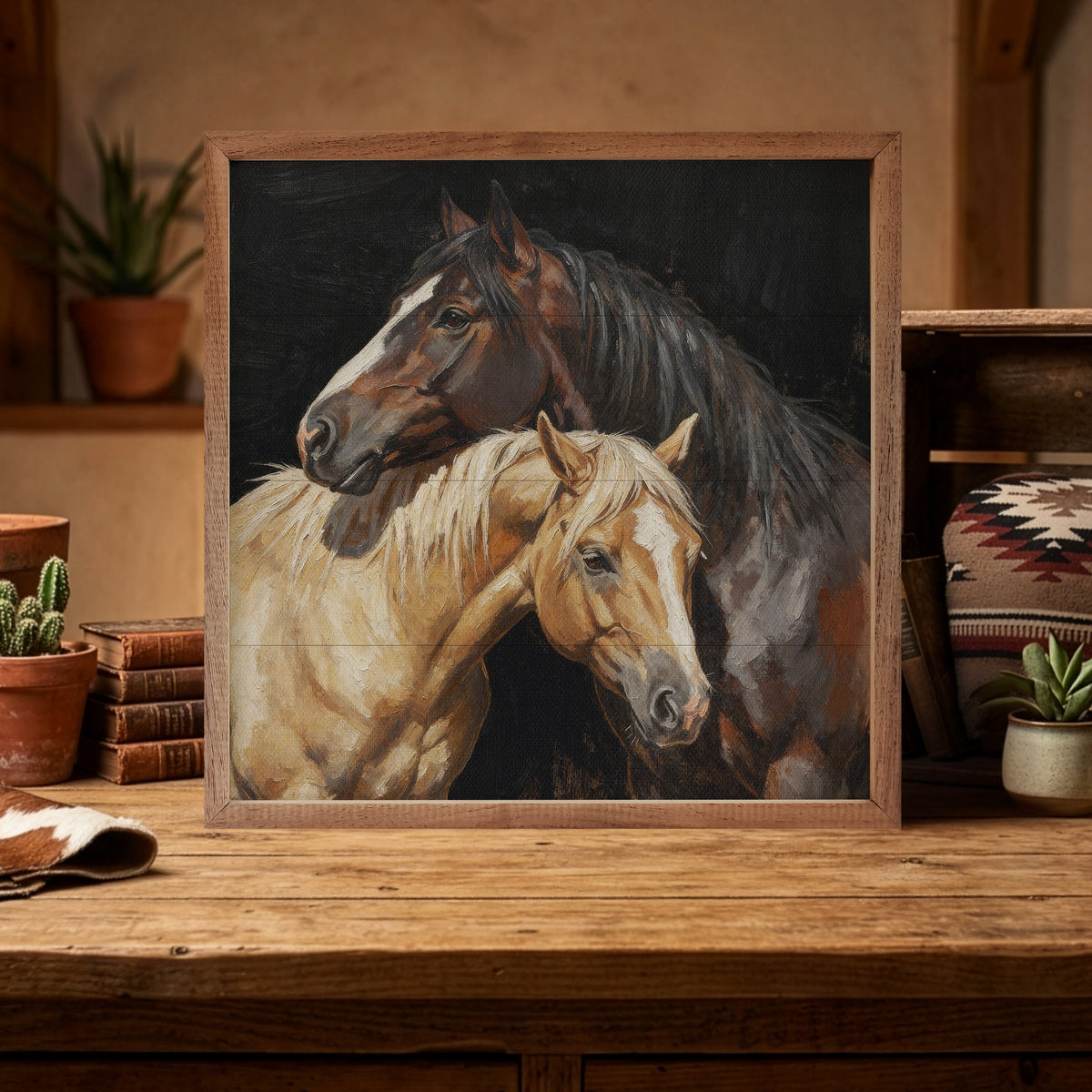 Stable Companions Wood Framed Print